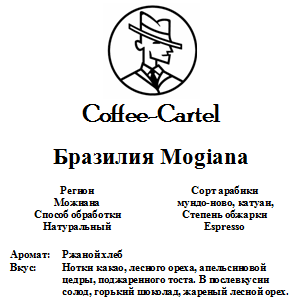 купить кофе coffee-cartel бразилия моджиана в спб